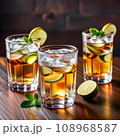 Illustration of vodka on the menu of a restaurant or store.  108968587