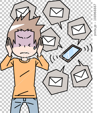 一個因收到電子郵件而感到害怕的男人 108968887