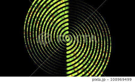 Abstract breathtaking vortex formed by rotating triangles on black background, Animation. Spinning geometric shapes and formes, 3D effect. 108969499