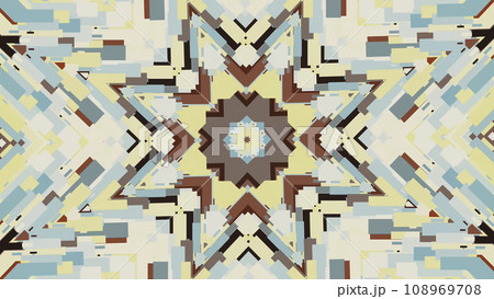 Beautiful kaleidoscope motion background. Animation. Abstract hypnotic kaleidoscope pattern with flippering geometric shapes 108969708