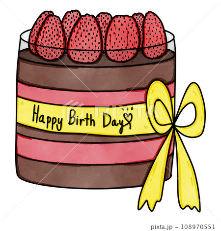 Strawberry chocolate cake drawing Strawberry chocolate cake drawing 108970551