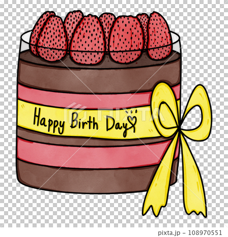 Strawberry chocolate cake drawing Strawberry chocolate cake drawing 108970551