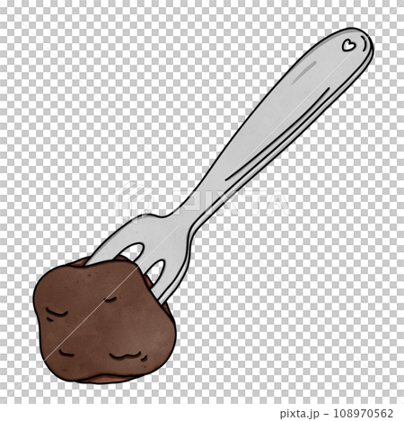 Spoon with piece of cake Spoon with piece of cake 108970562