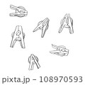 洗濯バサミ：鉛筆で描いたドローイング 108970593