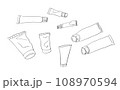 チューブ容器：鉛筆で描いたドローイング 108970594