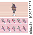 チョコレートパフェと苺パフェのイラスト (セット)  108970605