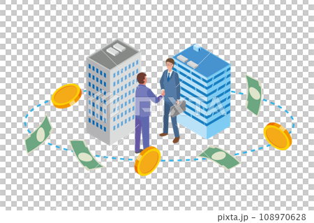 Image illustration of a businessman's contract Image illustration of a businessman's contract 108970628