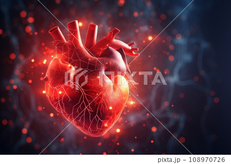 3d illustration of human body heart anatomy 108970726