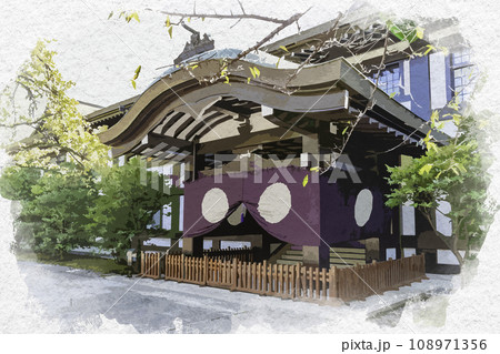 水彩画風　東京九段　靖国神社　齋館　東京都千代田区 108971356