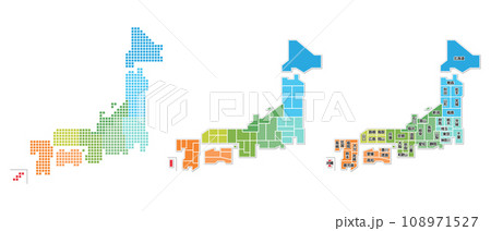 日本地図のイラスト 日本地図のイラスト 108971527