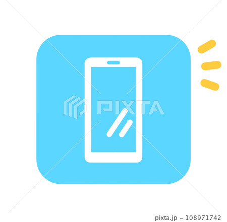 シンプルな水色のスマホアイコン 108971742