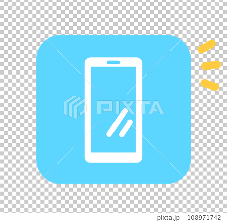 シンプルな水色のスマホアイコン 108971742