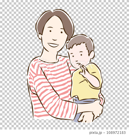 赤ちゃんを抱っこするママ 108972183
