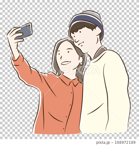 自撮りするカップル 108972189