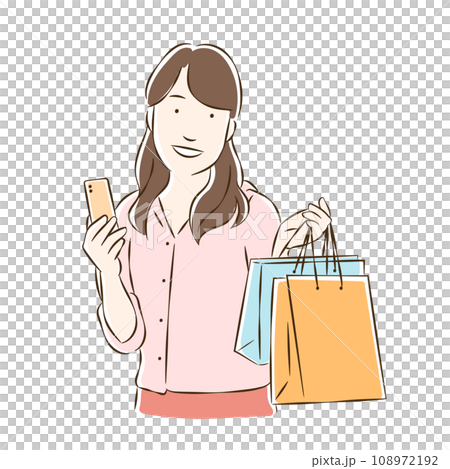 A young woman who looks happy shopping A young woman who looks happy shopping 108972192