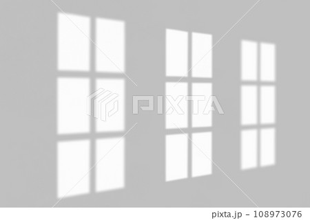 Window shadow drop on white wall background 108973076