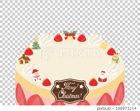 Christmas cake frame 2 horizontal white background 108973214