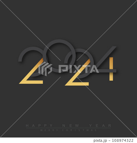 Happy new year 2024 design with unique numbers. Premium vector design for poster, banner, greeting and new year 2024 celebration. Vector Happy new year 2024 design with unique numbers. Premium vector design for poster, banner, greeting and new year 2024 celebration. Vector 108974322