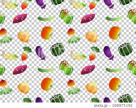 野菜のシームレスパターン A-1' PNG 野菜のシームレスパターン A-1' PNG 108975192