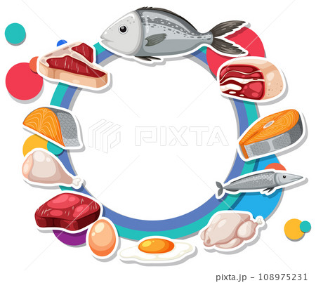 Protein Macronutrients: A Border Banner of Food 108975231