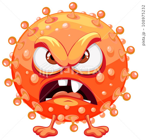 Bacteria Germ Virus Monster Cartoon Character 108975232