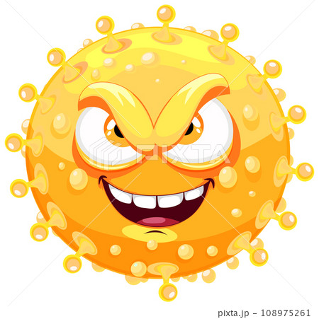 Yellow Bacteria Germ Virus Monster Cartoon Character 108975261