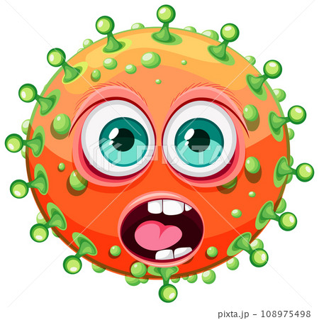Bacteria Germ Virus Monster Cartoon Character 108975498