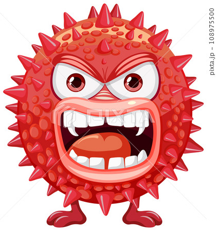 Spiky Bacteria Germ Virus Monster Cartoon Character 108975500
