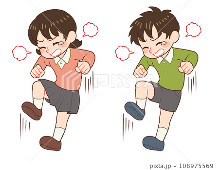 癇癪を起す子供のイラスト 癇癪を起す子供のイラスト 108975569