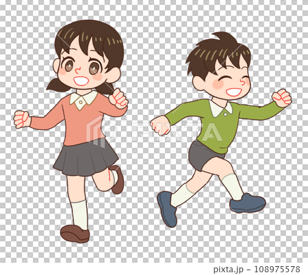 元気に走り回る子どものイラスト 108975578