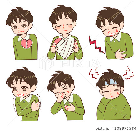 心理的外傷を負う・不調をきたす子供のイラスト 108975584