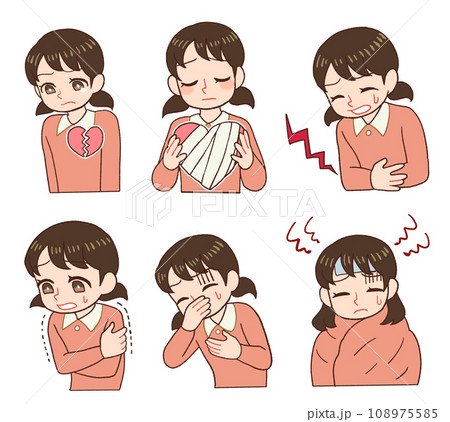 心理的外傷を負う・不調をきたす子供のイラスト 108975585
