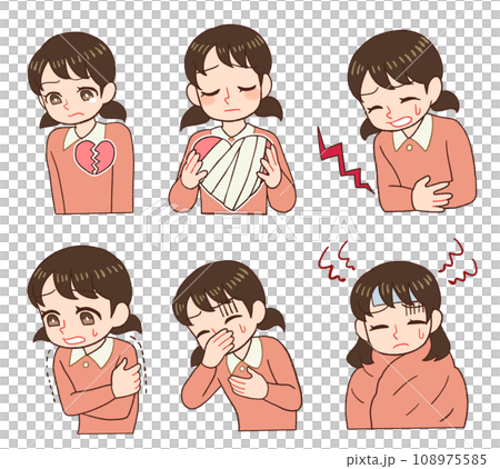 心理的外傷を負う・不調をきたす子供のイラスト 108975585
