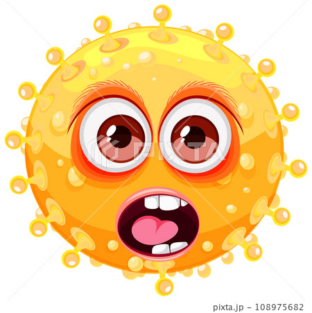 Yellow Bacteria Germ Virus Monster Cartoon Character 108975682