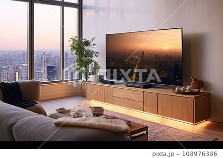テレビのあるリビングルーム AI生成画像 AI画像 テレビのあるリビングルーム AI生成画像 AI画像 108976386