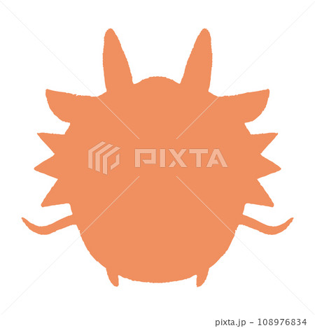 オレンジ色のたつのシルエット オレンジ色のたつのシルエット 108976834