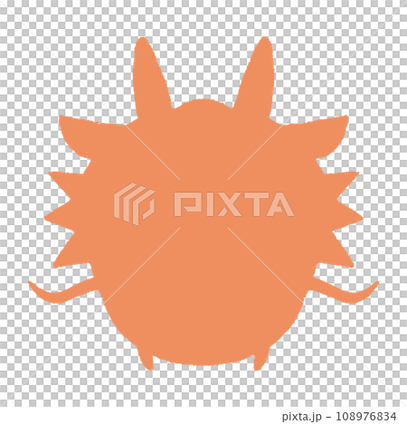 オレンジ色のたつのシルエット オレンジ色のたつのシルエット 108976834