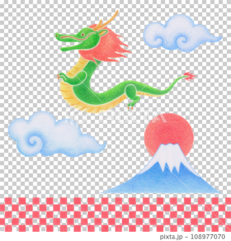 龍年手繪素材 108977070