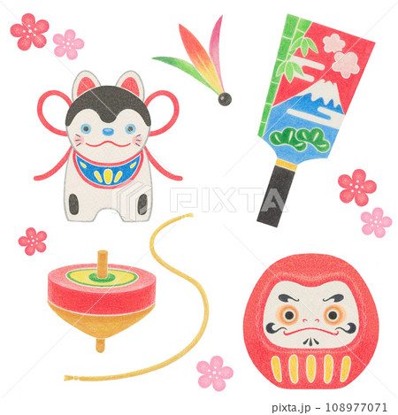 お正月手描き素材 108977071