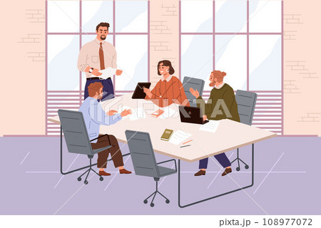 Office people worker. Vector illustration. People in office rely on collective efforts their coworkers to accomplish tasks Office workers play crucial role in driving business forward 108977072