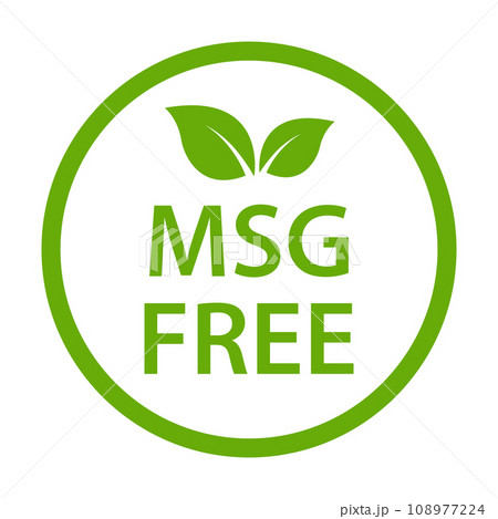 MSG FREE icon vector. Glutamate no added food package sign for your website design, logo, app, UI.illustration 108977224