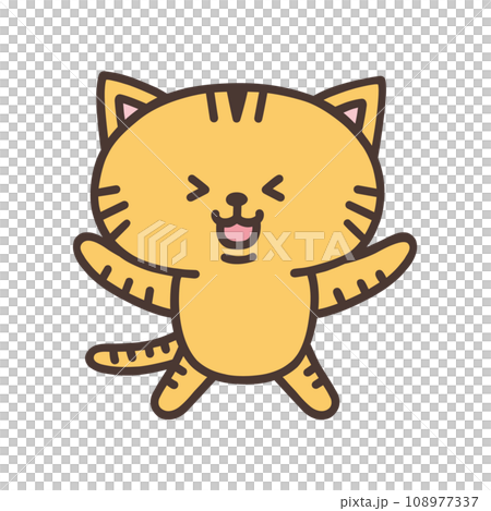 嬉しくてジャンプする猫 108977337