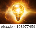 Light bulb in energy waves  108977459