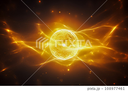 Energy ball on dark background Energy ball on dark background 108977461