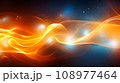 Orange energy flow background. Abstract glowing waves 108977464