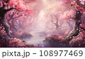 Beautiful magical forest in pink colors 108977469