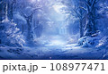 Magical winter forest covered in snow 108977471
