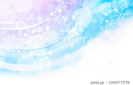 雪の結晶が散りばめられた背景素材 108977576