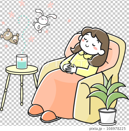 アロマキャンドルでリラックスする若い女性 アロマキャンドルでリラックスする若い女性 108978225