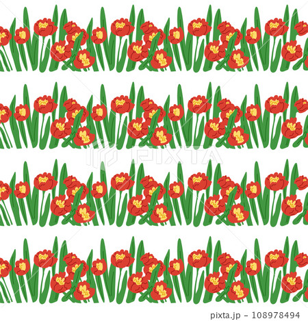 Seamless pattern flowers vector illustration. The decorative elements incorporated seamless patterns botanical motifs, enhancing overall design The seamless pattern flora and fauna created visually 108978494